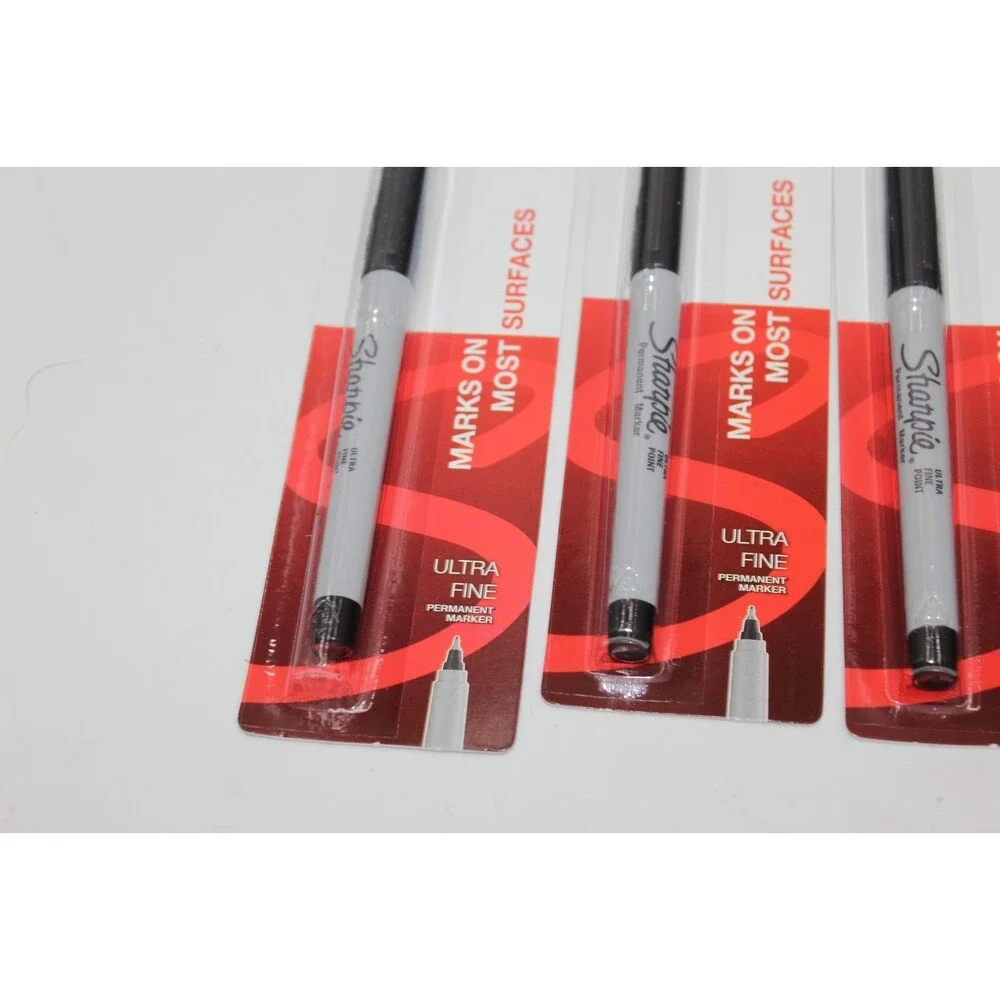 Lot of 12 Brand New Sharpie Permanent Ultra-Fine Point Markers, Black Packages